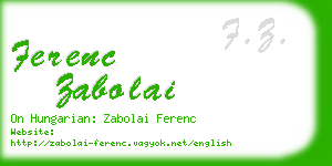 ferenc zabolai business card